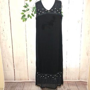 NOTATION CLOTHING SLEEVELESS BLACK CHIFFON DRESS M